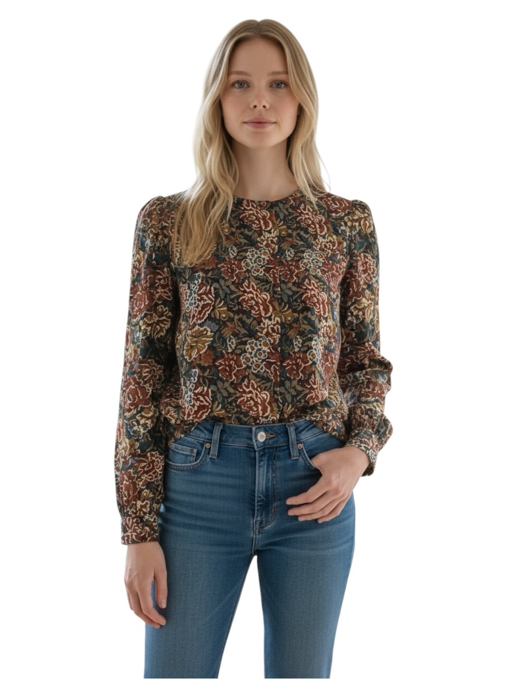 Vintage Regatta Sport Floral Long Sleeve Blouse